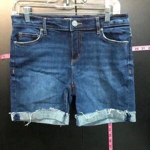 LOFT Denim jean shorts, 5 pocket, frayed cuff hem line, blue - size 27/4